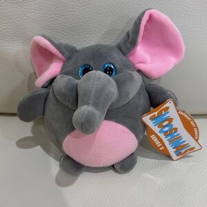 6" elephant Smooshimals Toy Factory Plush Stuffed Animal Gray & Pink